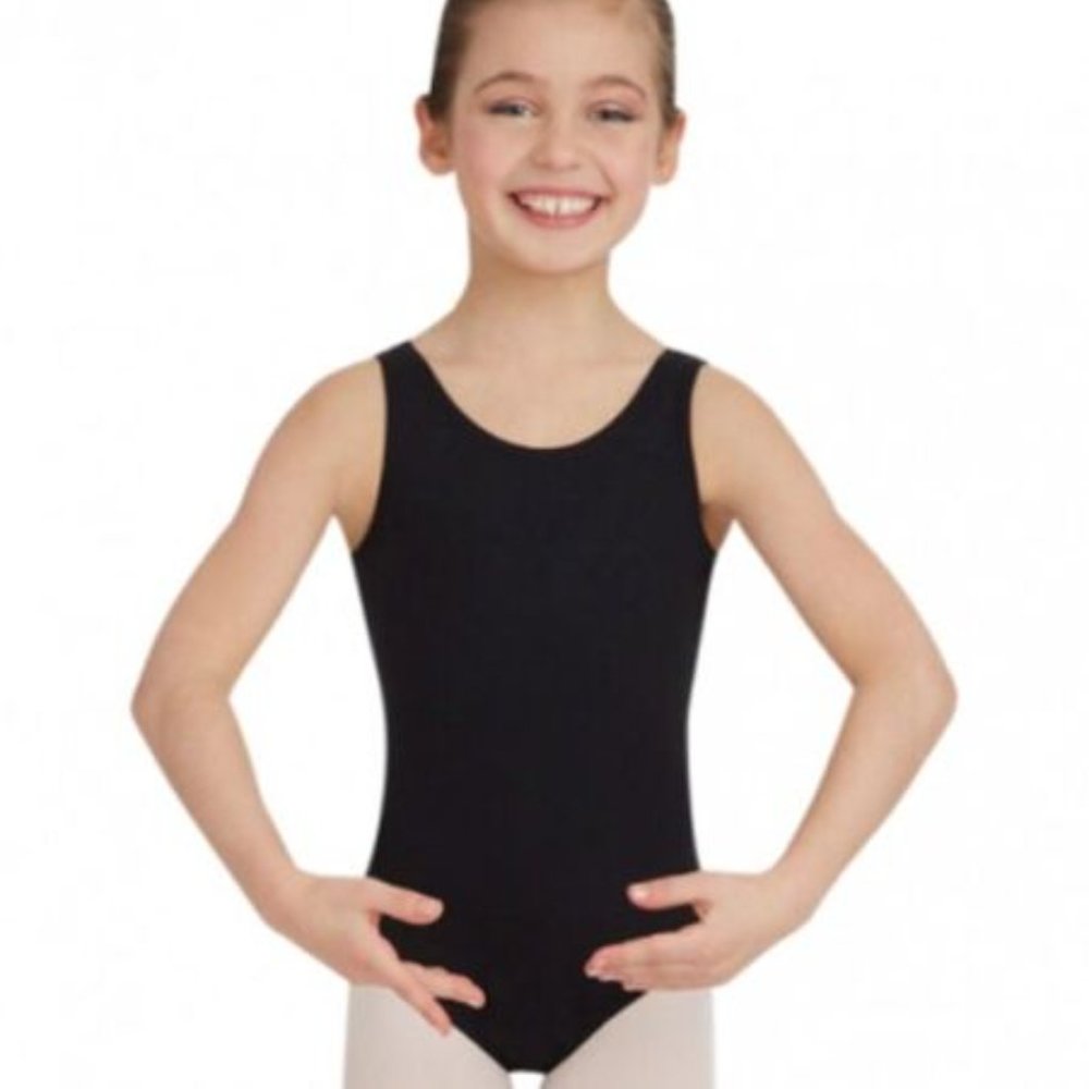 Capezio 142C Girl's Size Small (4-6) Black Basic Tank Leotard